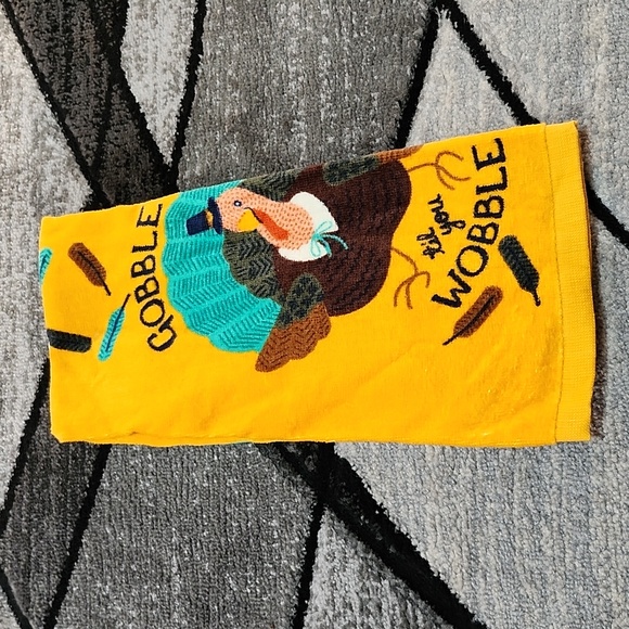 CELEBRATE FALL TOGETHER GOBBLE TIL YOU WOBBLE SET-OF-2 TOWELS THANKSGIVING - Picture 5 of 7